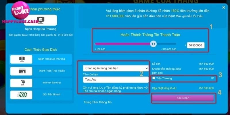 Giới thiệu sơ lược về cách nạp tiền Happyluke